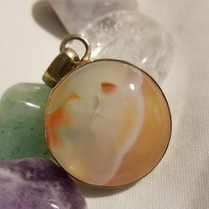*Antique Carnelian Brass Pendant
